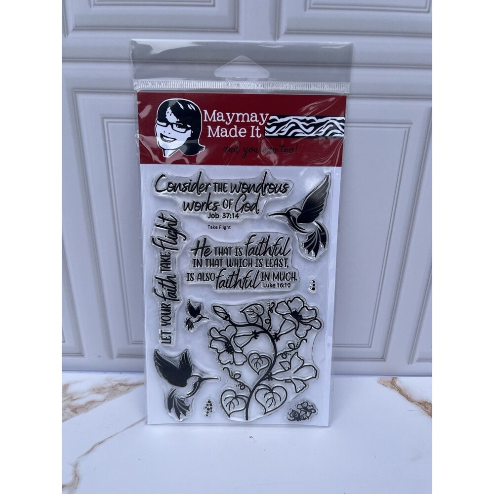 2023 Maymay Made It Take Flight Hummingbird Clear Stamp Set Christian 4x6